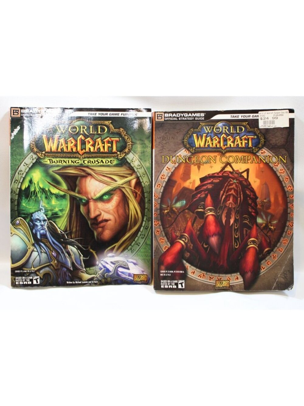2 World of WarCraft Books Dungeon Companion AND Burning Crusade by BradyGames